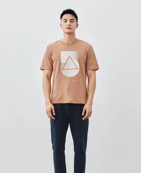 S9247 - Vasaros nauji vyriški trumpi rankovėmis marškinėliai Amerikos mados spausdinti apvalios kaklo T-shirt.