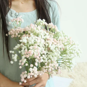 1 VNT Dirbtinės Gėlės Netikrų Plastikinių Kūdikių Kvėpavimas Gėlių 5 Spalvos Balta Gypsophila Vestuvių Namo Dalis Apdaila