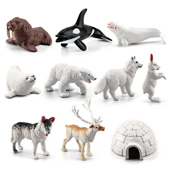 10 vnt./nustatytas mažo Dydžio Arkties Gyvūnų Skaičius Kolekcines, Žaislai Gyvūnų figūrėlių, Plastikiniai Žaislai Vaikams