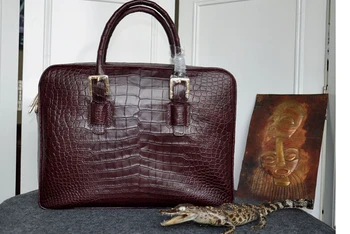 100% originali krokodilo odos portfelis vyrų nešiojamas krepšys prabangių vyrų verslo krepšys