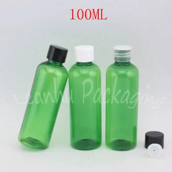 100ML Green Tuščias Plastikinis Buteliukas Su Užsukamu ,100CC Šampūnas / Losjonas Sub-išpilstymo , Tuščias Kosmetikos Dėžutę ( 50 VNT/Lot )
