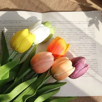 10vnt / daug pu modeliavimas tulpių dirbtinių gėlių nekilnojamojo touch latekso tulip gėlių festivalio vestuvių ir šeimos apdailos gėlių