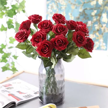 10vnt/daug Rožių Dirbtinės Gėlės Šilko Gėlės Latekso Nekilnojamojo Touch Rose Vestuvių Puokštė Namų Puošybai Šalies Dizainas, Rožės, Gėlės