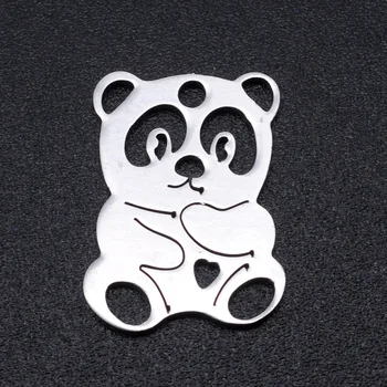 10vnt/lot 12*16mm Nerūdijančio Plieno Panda Pakabukas Apyrankę Pakabukai 