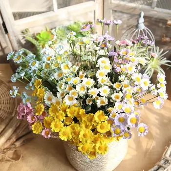 10vnt/lot 15 galvų PE Dirbtinis mažas Daisy Chrizantemų Putų Gėlės, Namų Dekoravimas, vestuvių Dekoravimas Netikrą gėlės