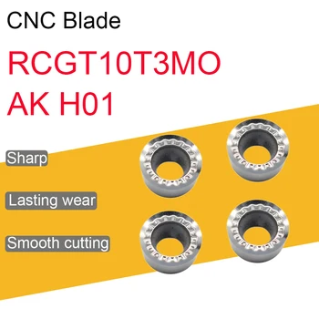 10VNT RCGT10T3MO AK H01 Įdėklai RCGT10T3MO Aliuminio Cutter Blade Vidaus Tekinimo Įrankis CNC Tekinimo staklių Įrankių Priedai