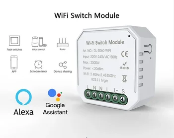 16A Wifi Smart Switch Smart Home Šviesos Jungikliai 2 Modulis-taip Kontroliuoti Darbo su Tuya Smart Gyvenimo Alexa Alice 