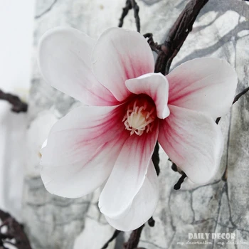 185cm ilgio 3D dideles dirbtines auginantys magnolia balta raktažolės ilgas stiebas savavališkai lenkimo naują šilko gėlių vynuogių 6pcs/ daug