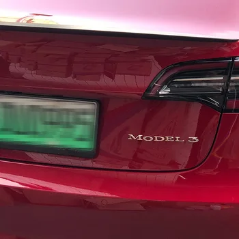 1pc ABS Automobilio Modelio Emblema Modelis 3 DUAL MOTOR Ženklas, Logotipo Keitimo Lipduką Optikos Reikmenys Tesla Modelis 3