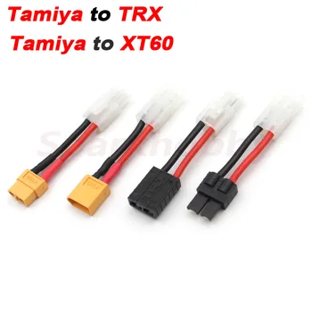 1PC Originalus Tamiya su TRX ir Tamiya į XT60 (Vyrų ir Moterų ) 14AWG Kabelis Viela Silikono kištuko Jungties Adapteris Baterijos RC