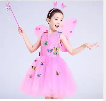 1pcs/daug vaikų helovinas drugelis suknelė mergina akių gražių šokių suknelė