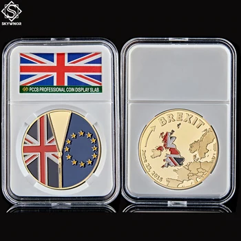 2016.6.23 Britanijos Pasitraukimo Iš Euro Brexit Monetos 999 Aukso/Sidabro Proginė Moneta W/ PCCB Dangtis