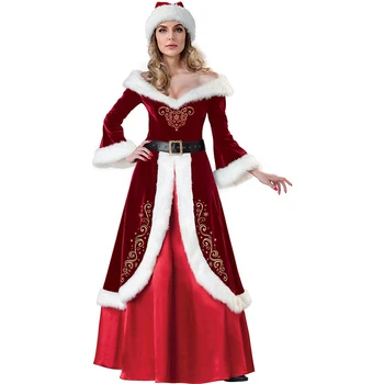 2020 Karšto Žiemos Moteriškų Deluex Kalėdų Suknelė Miss Kalėdų Senelio Kostiumas Suknelė