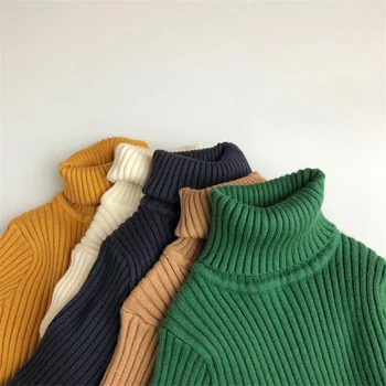 2021 Vaikai Megztiniai Kietas Mergaičių Megztiniai Trumpas Stiliaus Berniukų Megztinis Golfo Berniukai Trikotažas