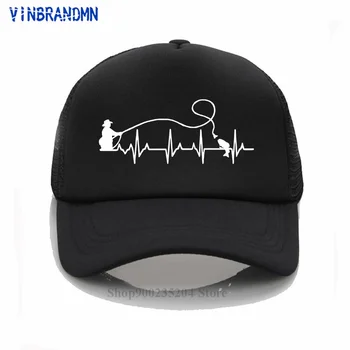 2021 Vinbrandmn Naujausias vasaros medvilnės skrybėlės Musė Širdies Beisbolo kepuraitę Žuvų EKG Upėtakių Žvejyba Kūryba Lauko saulės skrybėlę