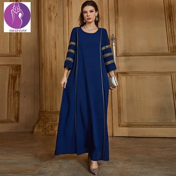 2022 Abayas Moterų Dubajus Indijos Vestuvių Suknelė Mados Išsiuvinėti Musulmonų Maroko Kaftan Vasaros Šalis Suknelė