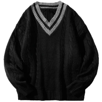 2022 japonų stiliaus hip-hop laisvas megztinis megztinis negabaritinių megztinių moterims ir vyrams megztiniai hipster jersey unisex džemperis 052