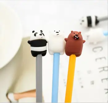 24pcs/daug 0.38 mm Korėja 3D Mes Panda Bear Juodo Rašalo Rašyti Gelio Rašikliai metodinės Medžiagos Vaikų Gimtadienio išsinešti į namus Naudai