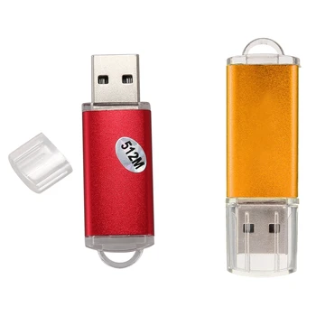 2vnt USB 2.0 Flash Memory Stick Pen Ratai Saugojimo Nykščio Talpa:512MB Raudona ir Aukso