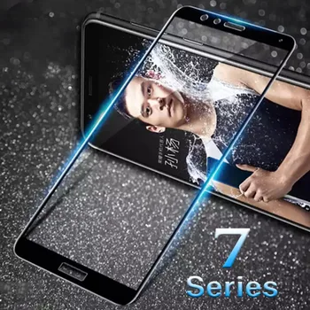2VNT Visą Gule Padengti Huawei Honor 7X BND-L21 Screen Protector, Grūdintas Stiklas, Apsauginė Plėvelė, Stiklas