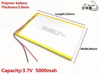 3.7 V,5000mAH 3880116 (polimeras ličio jonų baterija) Li-ion baterija tablet pc 7 colių 8 colių ŽAISLAS,CENTRINIS BANKAS,GPS,mp3,mp4
