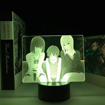 3D LED Nakties Šviesos Anime Skaičius Vaikų Miegamasis Dekoro Gimtadienio Dovana Šviesos Dvi Tonas Spalvinga Manga LED Akrilo Stalo Lempa