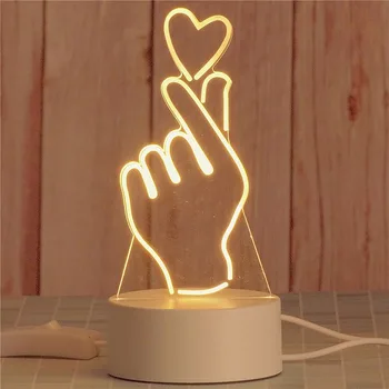 3D LED naktinė lempa Kūrybos, Meilės Širdies Formos Naktį Šviesos Vaikų, Miegamojo staliukas, Lempa Merginos Gimtadienio Dovana, Namų Puošybai