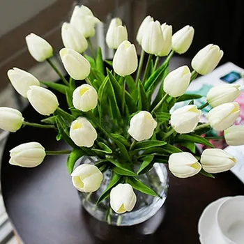 3pcs/Daug Tulpių Dirbtinių Gėlių PU Dirbtinės Puokštės Nekilnojamojo Touch Netikrą Gėlės Namuose Šalis Vestuvių Padėkos Apdaila