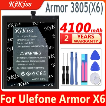 4100mAh KiKiss Galinga Baterija Šarvai 3805(X6) už Ulefone Šarvai X6 X 6