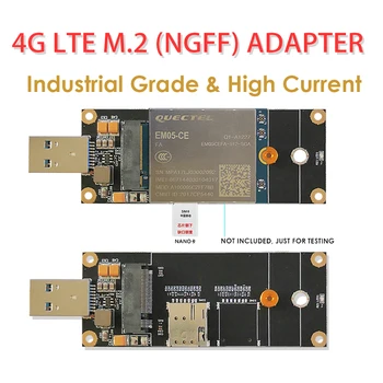 4G LTE Pramonės M. 2(NGFF) su USB3.0 Adapter W/NANO SIM Kortelės Lizdas, Suderinamas su 4G LTE Modulį, Kaip Quectel EM05/EM06 ir kt.