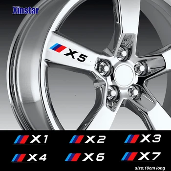 4pcs M galingų Automobilių Ratlankio Lipdukas BMW X1 X2 X3 X4 X5 X6 X7