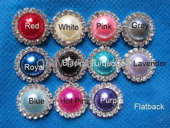50 Putojantis Aiškiai Krištolas kalnų krištolas 16mm Perlų Mygtukai flatback mišrios spalvos A+ klasės blizgučiai sparkle