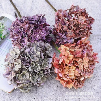 6pcs/daug ! didmeninė derliaus dirbtinis hydrangea gėlės šilko hydrangea vestuvių dekoratyvinis hydrangeas netikrą hortensia