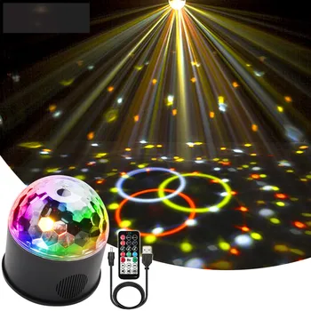 9 Spalvų 9W Diskoteka Šalies Šviesos Balso Kontrolės LED Magija Kamuolys USB DJ Scenos Apšvietimas KTV Baras, Automobilių Disco Šviesos