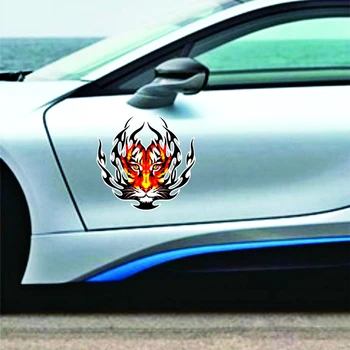 Aliauto Automobilių Apdailos Liepsna Tigro Galva Lipdukas Atspindintis JDM Decal Polo Volkswagen Golf 