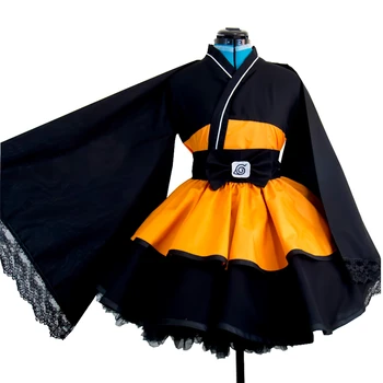 Anime Cosplay Kostiumų Uzumaki Lolita Suknelės, Kimono Moterų Suknelė Cosplay Helovinas Šalis Uniformos