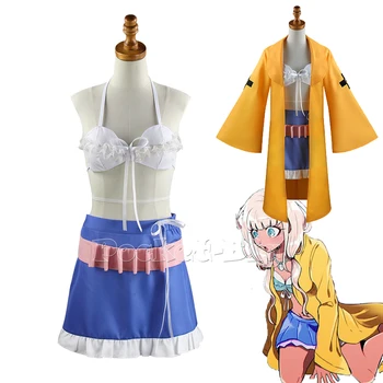 Anime Danganronpa V3 Angie Yonaga Cosplay Kostiumų Vasaros Baltą Bikini Kostiumas Helovinas Kostiumai, Moterims, Anime Cosplay