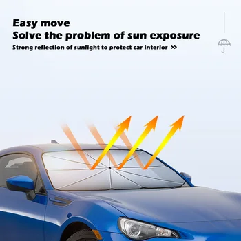 Atnaujinti Saulės Atspalvių Stiklinis Stogas skėtį nuo saulės, Automobilio Stiklų Saulės Pavėsyje, Sulankstomas Skėtis Skydelis nuo Saulės UV Protector Auto VISUREIGIS