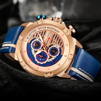 Aukso Prabangių Laikrodžių Vyrams Chronograph Laikrodis Sporto Kariniai Laikrodžiai Daugiafunkcinis Unikalaus Dizaino Vyrų Laikrodis Reloj Hombre