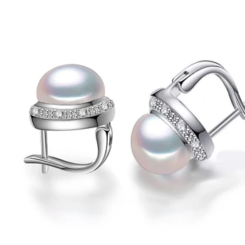 Aukštos kokybės gėlavandenių perlų balta rausva, violetinė natūralių perlų auskarai papuošalai 8mm klasikinis temperamentas auskarai moterims