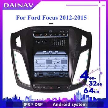 Automobilio DVD Grotuvas GPS Navigacija-FORD focus 2012-2015 m. automobilio radijo multimedia player Tesla stiliaus Auto stereo
