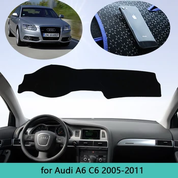 Automobilio prietaisų Skydelyje kiliminė danga Padengti Audi A6 C6 2005-2011 m. 4F Brūkšnys Kilimėlis Žaliojo Anti-purvinas Saulės Pavėsyje Dashmat Automobilių salono Kilimas 2006