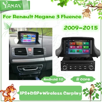 Automobilio Radijo Garso Renault Megane 3 Fluence 2009-2015 M. Android 2 Din GPS Navigacijos Juosta Recorde Carplay Multimedia MP3 Grotuvas