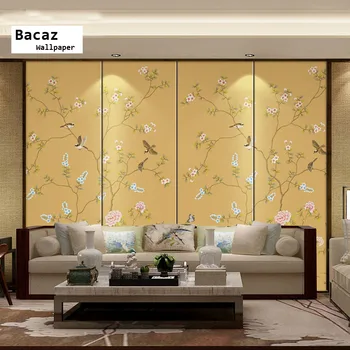 Bacaz Tradicinės Kinų Paukščių, Gėlių Paveikslai Tapetai Papel Freskos 3D Sienos Freskos Sienos popieriaus Gyvenamasis Kambarys Sofos Fone