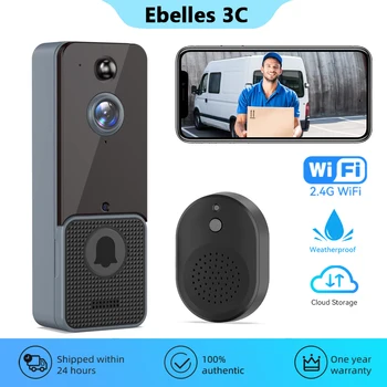Belaidžio WiFi Vaizdo Doorbell Kamera Protingo Namo Lauko Durų Bell Domofonas Judesio Aptikimas HD Naktinio Matymo Apsaugos