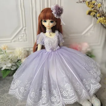 BJD Doll Drabužius Purple Fantasy Nėrinių Šalis Princesė Suknelė 1/4 BJD MPD MSD Vakarų Stiliaus Drabužius Lėlės Priedai