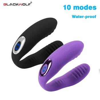 BLACKWOLF 10 Greičio Vibratorius Moterims, U Tipo USB G Spot Vibratoriai Klitorio Stimuliacija Suaugusiųjų Sekso Žaislų Pora Sekso Produktas