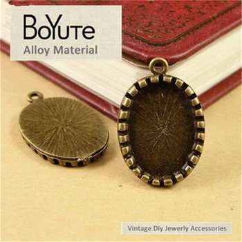 BoYuTe (50 Vnt/Daug) 18*13MM Cabochon Bazės Antikvariniai Bronzos Padengti Vintage Stiliaus Pakabukas Bezel Papuošalai Medžiagos