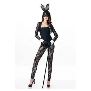bunny kostiumai vaidmenų nėrinių jumpsuits drabužių, 4 vnt Seksualus apatinis trikotažas bunny triušiai uniformas, seksualus kostiumai juodas cosplay A417038