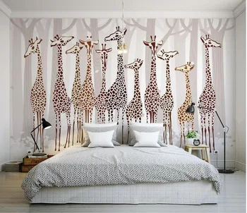 custom 3d tapetai Nostalgiškas žirafa dizaino sieninis vonios kambarys 3d tapetai pritaikyti tapetai, sienų